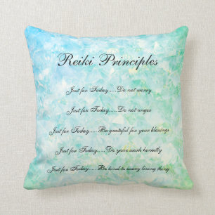 Almofada Design azul dos princípios de Reiki dos cristais