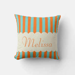 Almofada Design azul personalizado das bolinhas das listras