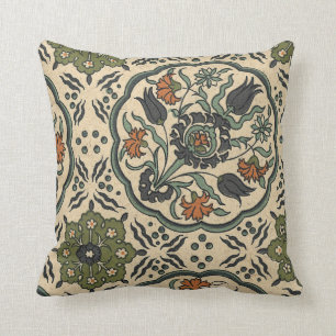 Almofada Design Azulejo Floral Persa Decorativo