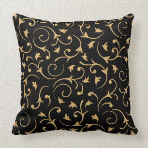 Almofada Design barroco - ouro no preto