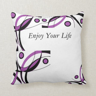 Almofada Design branco preto roxo
