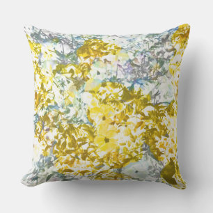 Almofada Design cinzento amarelo do teste padrão de flor d