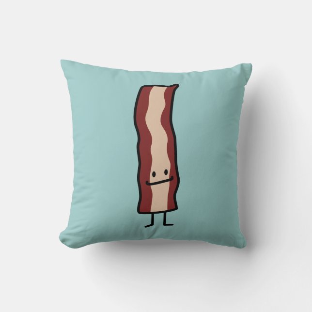 Almofada Design clássico do Smirk feliz do bacon (Frente)