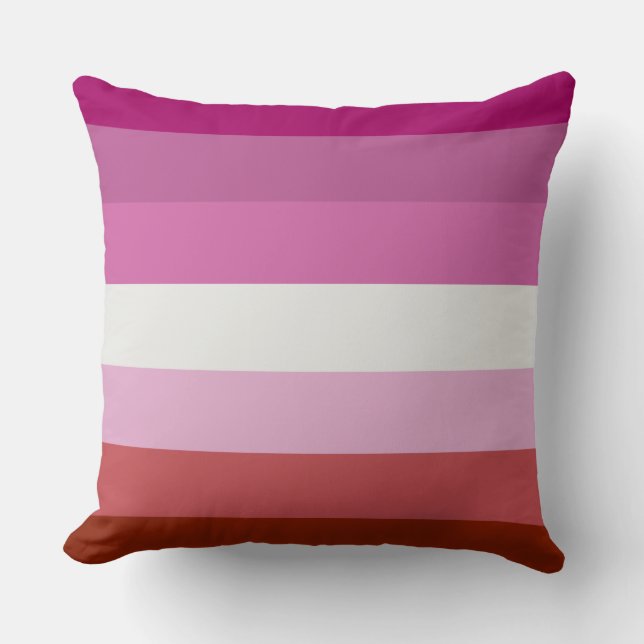 Almofada design da bandeira do orgulho lésbico de batom (Frente)