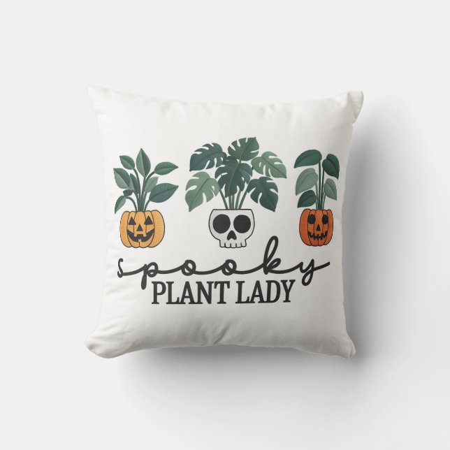 Almofada Design da Spooky Plant Lady Halloween Monstera (Frente)