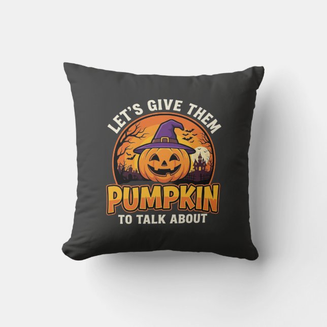 Almofada Design de Abóbora Engraçada Pun Halloween_1 (Frente)