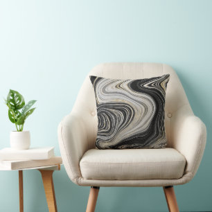 Almofada Design de Agate Preto e Dourado