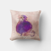 design de aquarela de gato roxo