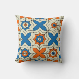 Almofada Design de aranha Abstrato azul e laranja