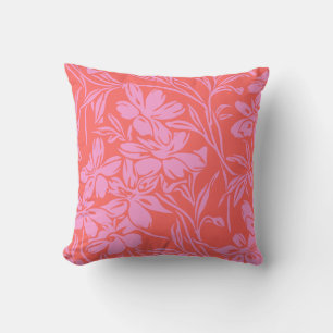 Almofada Design de Arte Botânica Floral a Rosa e Vermelho