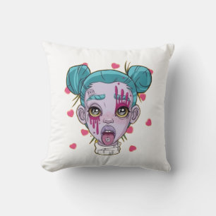 Almofada design de arte, ciberpunk art, cyberpunk, garota d
