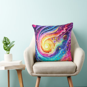 ALMOFADA DESIGN DE ARTE DE GALÁXIA COM ELEGANTE