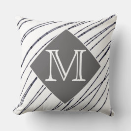 Almofada design de arte moderna branca e travesseiro  monog