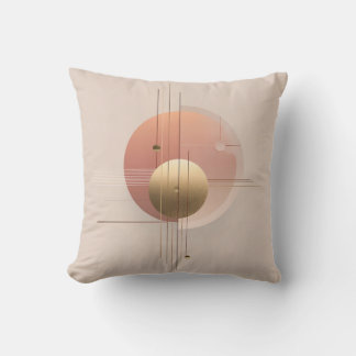 Almofada design de arte moderna com círculos e linhas plane