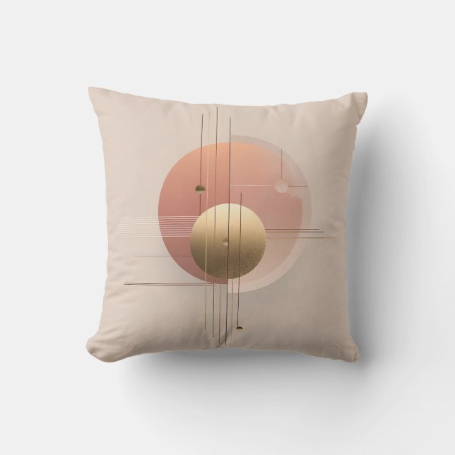 Almofada design de arte moderna com círculos e linhas plane (Frente)