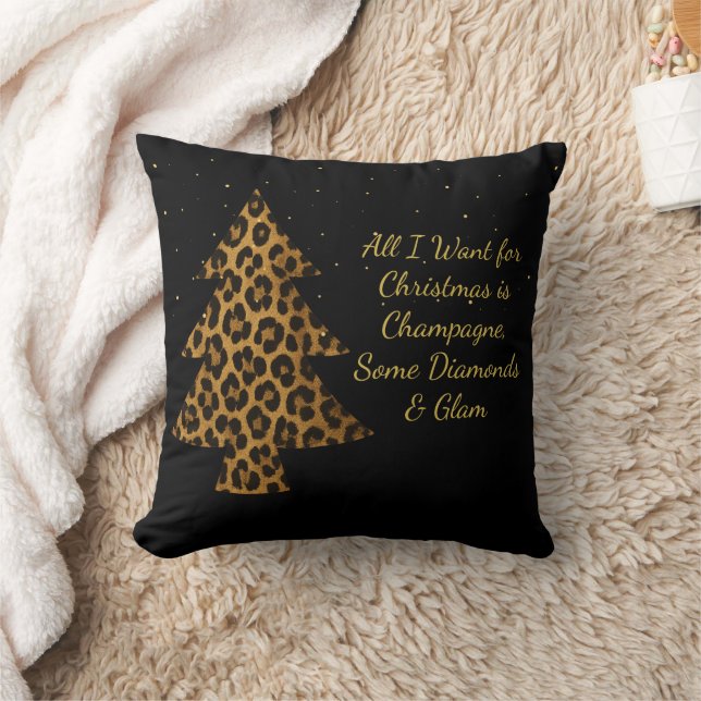 Almofada Design de árvore de leopardo de férias chic (Cobertor)