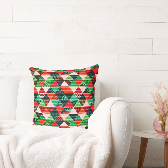 Almofada Design de árvore de Natal cheio de cores travessei (Sofá)