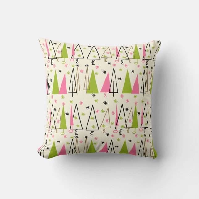Almofada Design de Árvore natal vintage de (Frente)