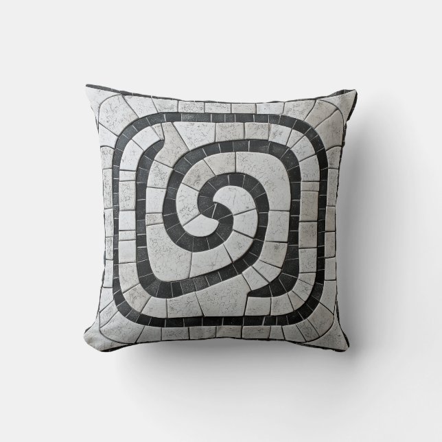 Almofada Design de Azulejo espiral rachado (Frente)