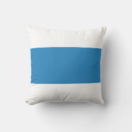 Almofada Design de Barra Azul Pastel Real e Branco
