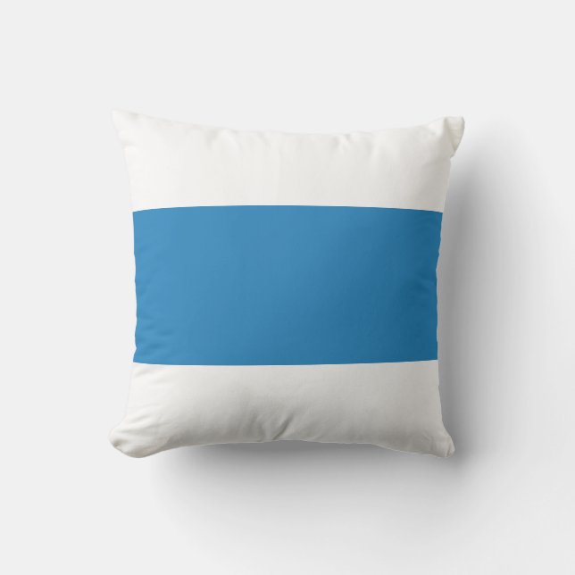 Almofada Design de Barra Azul Pastel Real e Branco (Frente)