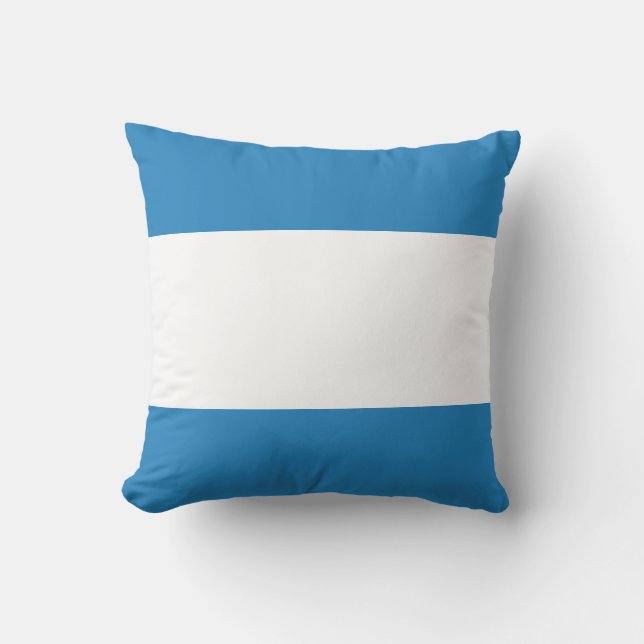 Almofada Design de Barra Azul Pastel Royal e Branco (Frente)