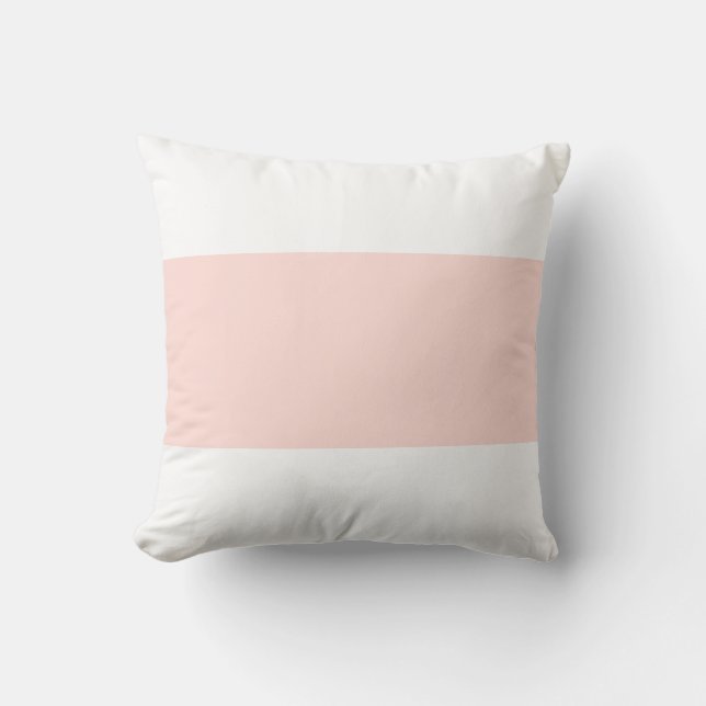 Almofada Design de Barra em Branco Suave e Rosa Pastel (Frente)