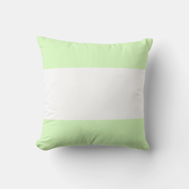 Almofada Design de Barra em Verde Lima Pastel e Branco (Frente)