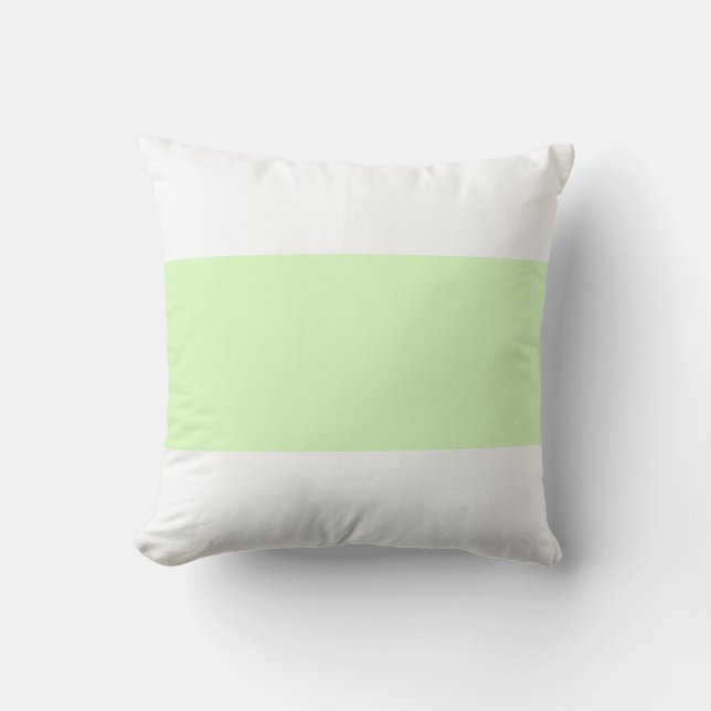 Almofada Design de Barra Pastel Branco e Verde Lima (Frente)