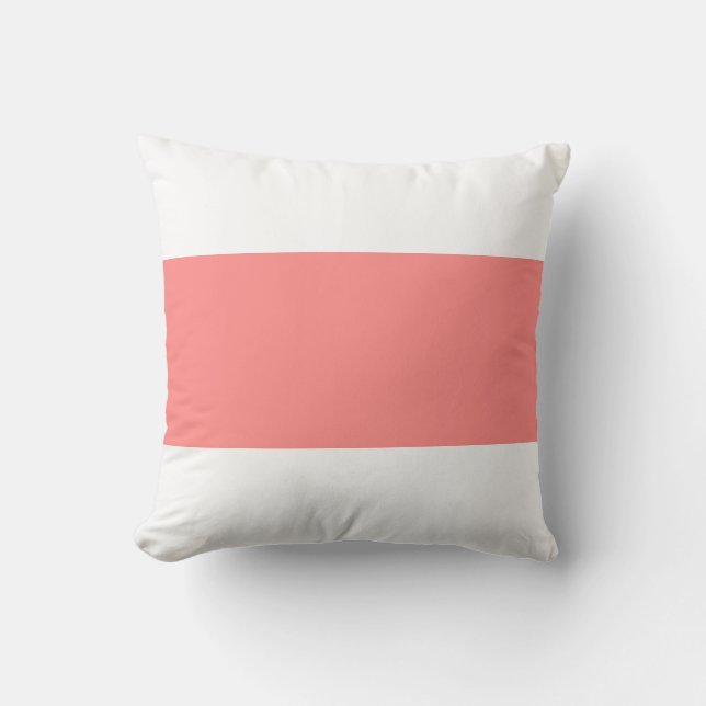 Almofada Design de Barra Pastel Rosa e Branco Suave (Frente)