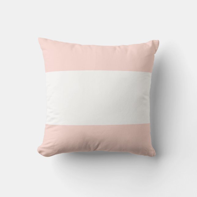 Almofada Design de Barra Rosa Pastel e Branco Suave (Frente)
