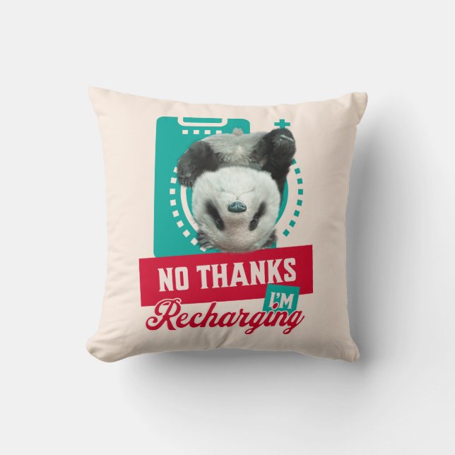 Almofada Design de Bateria Social de Panda com Burnout Intr (Frente)