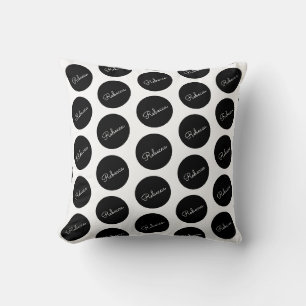 Almofada Design de Bolinhas preto e branco retrormoderno