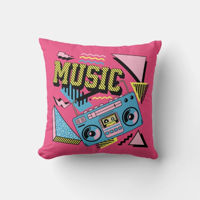 Almofada Design de boombox de música com estilo retro (Frente)