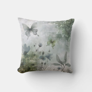 Almofada Design de Borboletas Flores Abstratas Vintage 401
