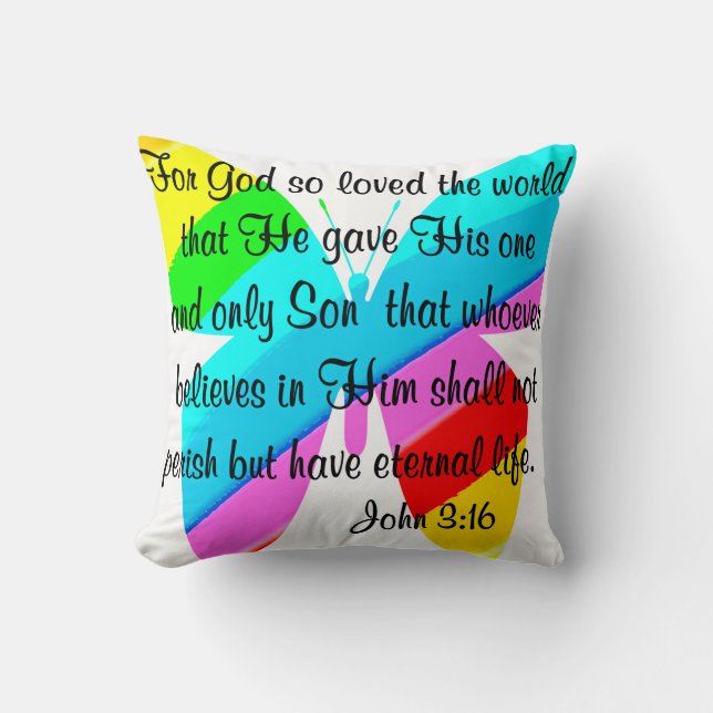 ALMOFADA DESIGN DE BOTÃO DE CINZA JOHN 3:16 (Frente)