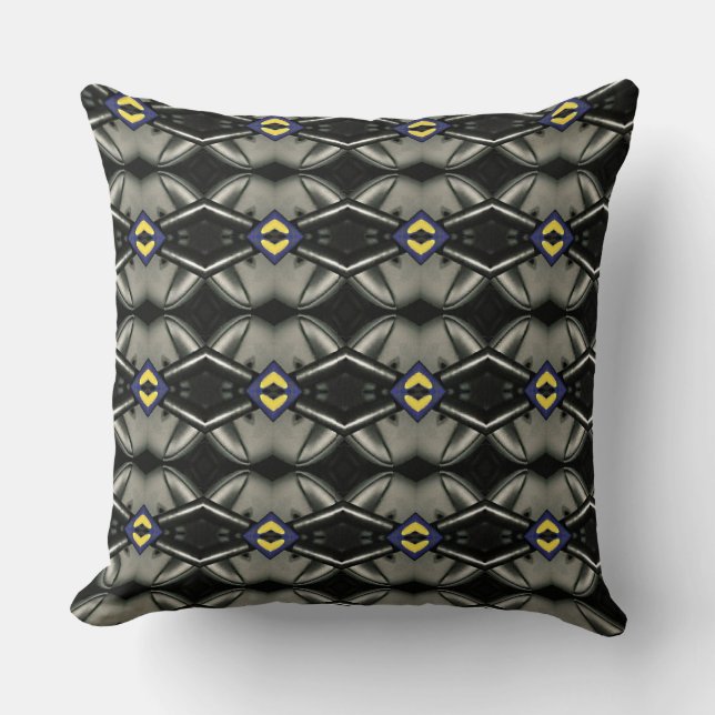 Almofada Design de cabeça de prata e de pato preto (Frente)