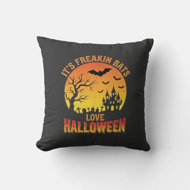 Almofada Design de Castelo Assombrado de Halloween que os M (Frente)