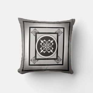Almofada Design de cinco sóis preto e branco