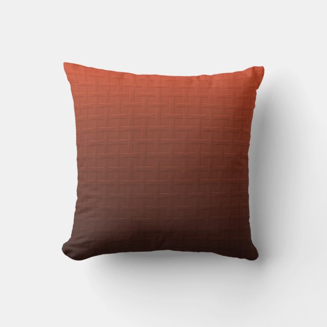 Almofada Design de Cinnamon Brown Orange Gradiket Weave (Frente)