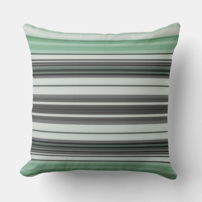 Almofada Design de Cinza de faixa verde-clara de  (Frente)