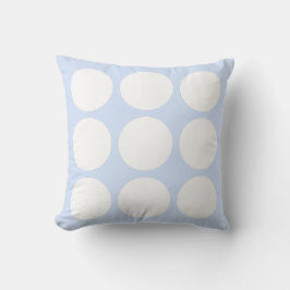 Almofada Design de Círculo Abstrato Azul Pastel e Branco