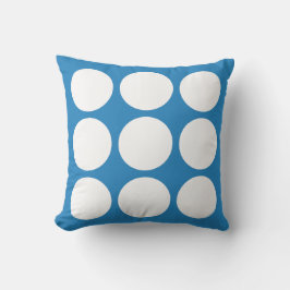 Almofada Design de Círculo Abstrato Azul Pastel Royal e Bra