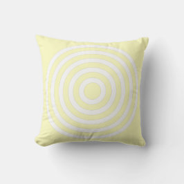 Almofada Design de Círculos Concêntricos Amarelo Pastel e B