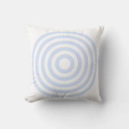 Almofada Design de Círculos Concêntricos Branco e Azul Bebê