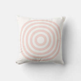 Almofada Design de Círculos Concêntricos Branco Suave e Ros