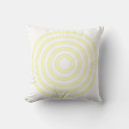 Almofada Design de Círculos Concêntricos Pastel Amarelo e B
