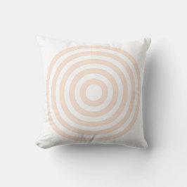Almofada Design de Círculos Concêntricos Pastel Branco e Pê