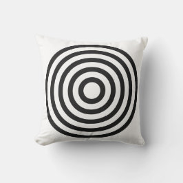 Almofada Design de Círculos Concêntricos Pastel Branco e Pr
