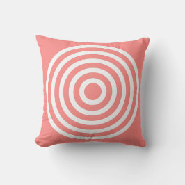 Almofada Design de Círculos Concêntricos Rosa Pastel e Bran